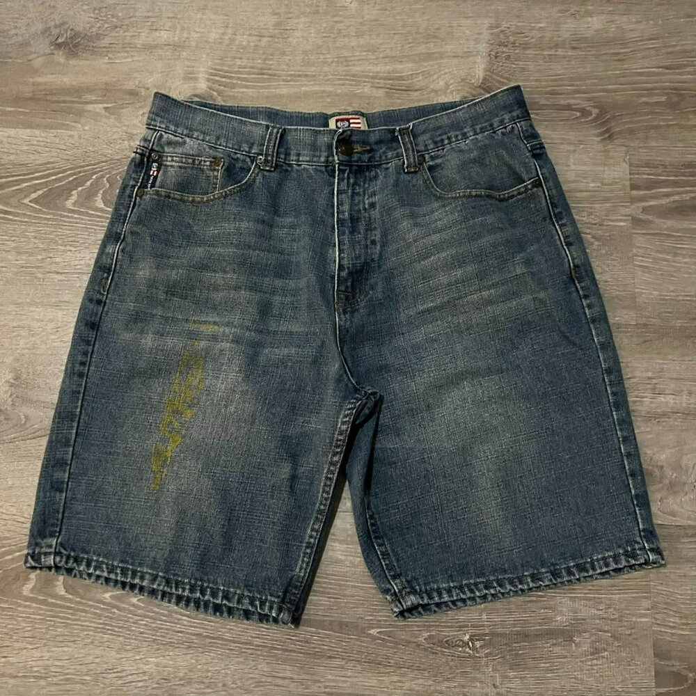 y2k 2000s phat farm grunge skater denim shorts size 36